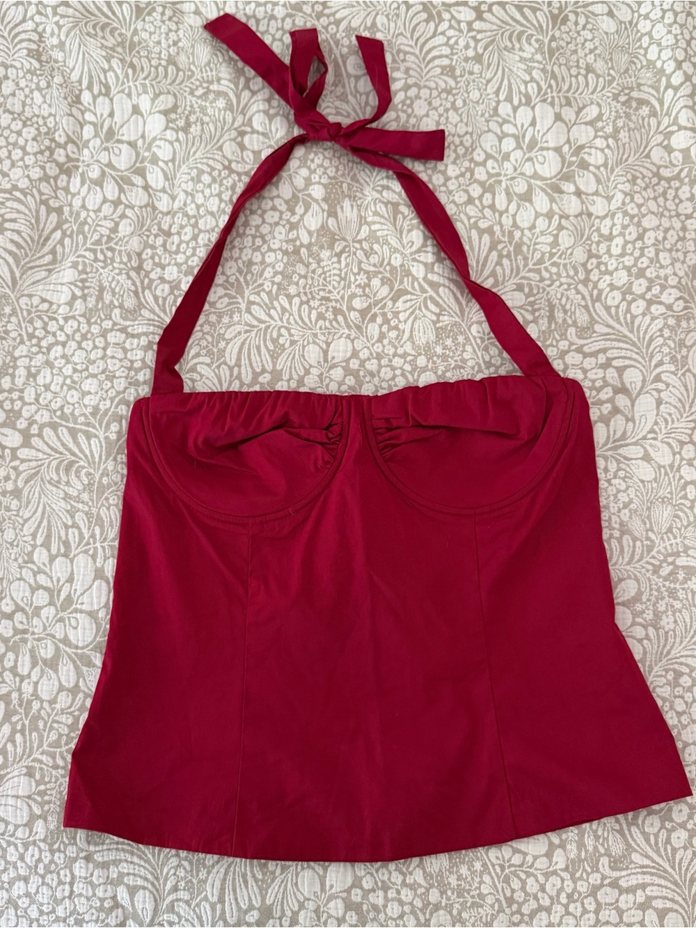 Peppermayo Women’s Halter Balconette Top in Wine Red